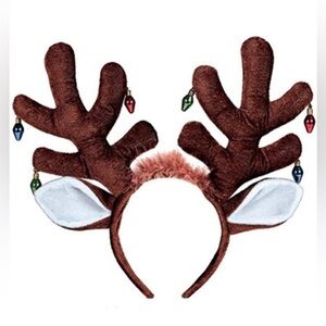 NEW - Amscan 393221 Bulb Earrings Antler with Ears Plush Headband